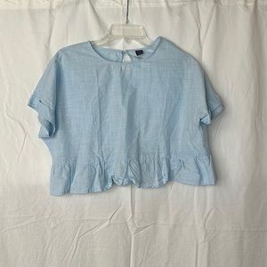 Linen blue crop top